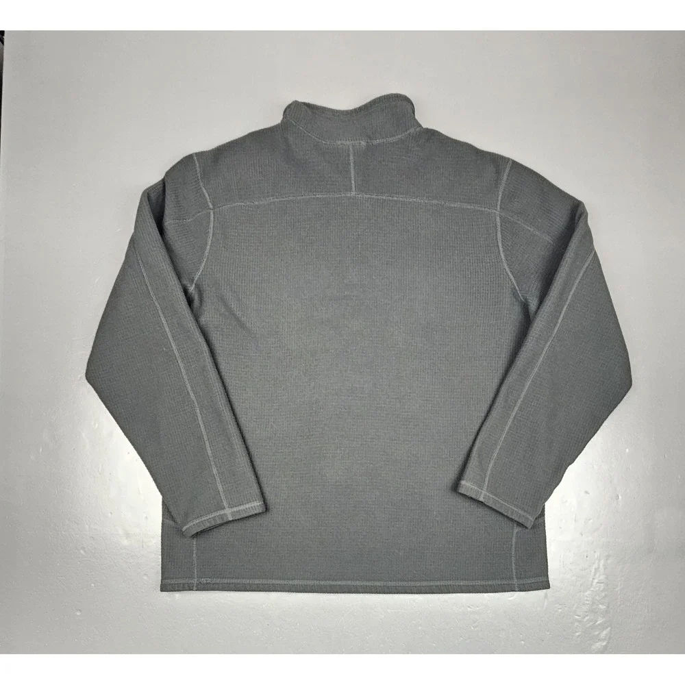 North Face Sweater‎ Mens XL Qt. Zip Pullover Waffle Gray Green Textured Gorpcore